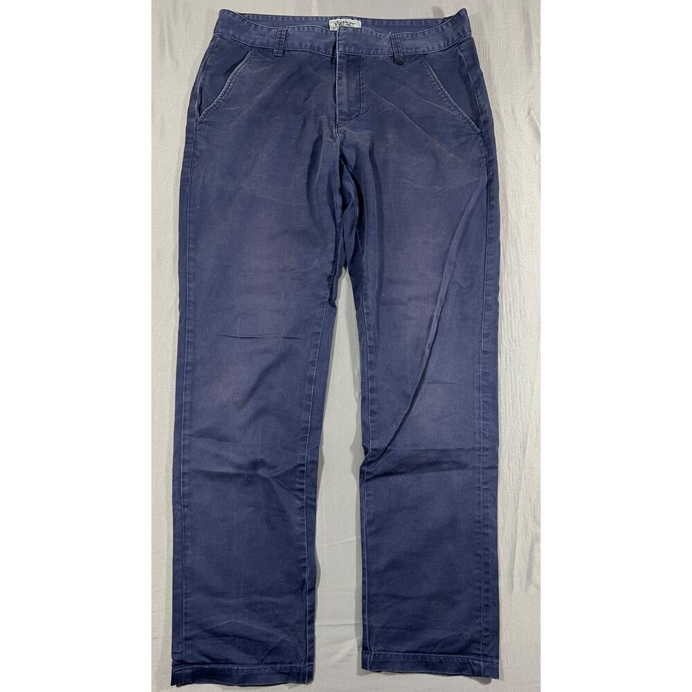 WeSC Eddy Chino Pants Blue Cotton Stretch Casual Mens